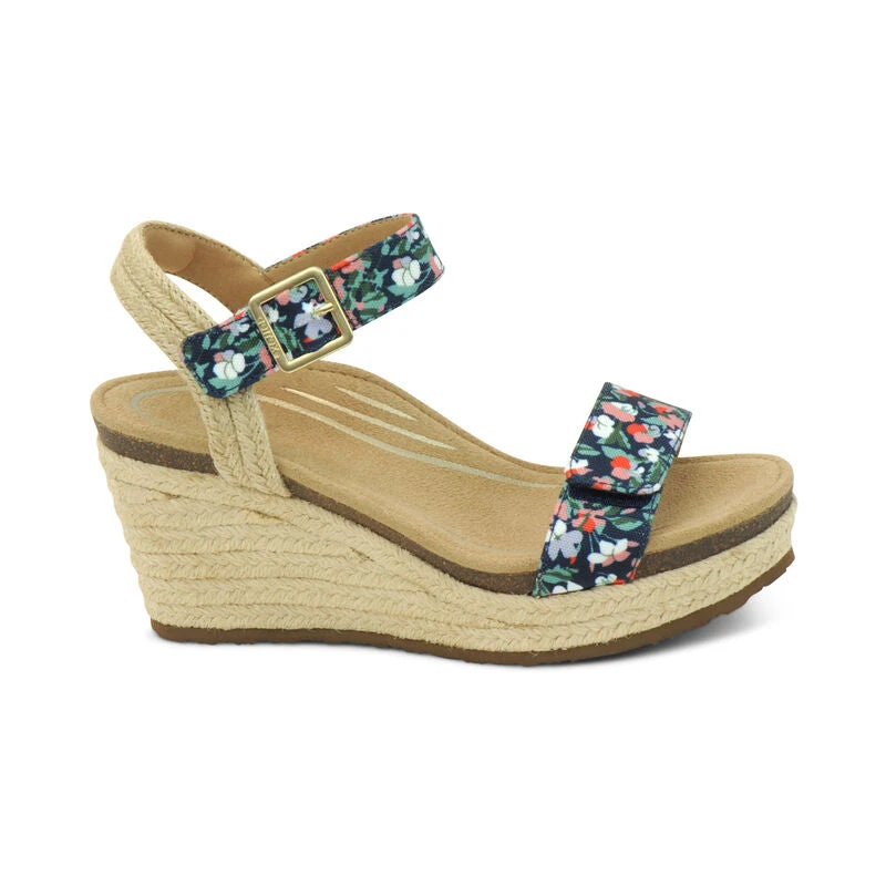 Aetrex Sydney Quarter Strap Espadrille Wedge - Floral - Image 4