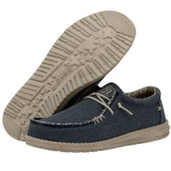 Hey Dude Wally Braided - Blue Nights -Aetrex Online wally braided blue nights mens footwear hey dude 414405