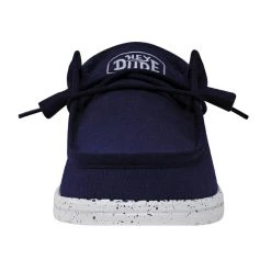 Hey Dude Wally Slub - Navy -Aetrex Online wally slub navy mens footwear hey dude 992441