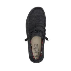 Hey Dude Wally Sox - Jet Black -Aetrex Online wally sox jet black mens footwear hey dude 435274