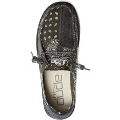 Hey Dude Wendy Patch Geo - Bandana Black -Aetrex Online wendy patch geo bandana black womens closed toe hey dude 310238